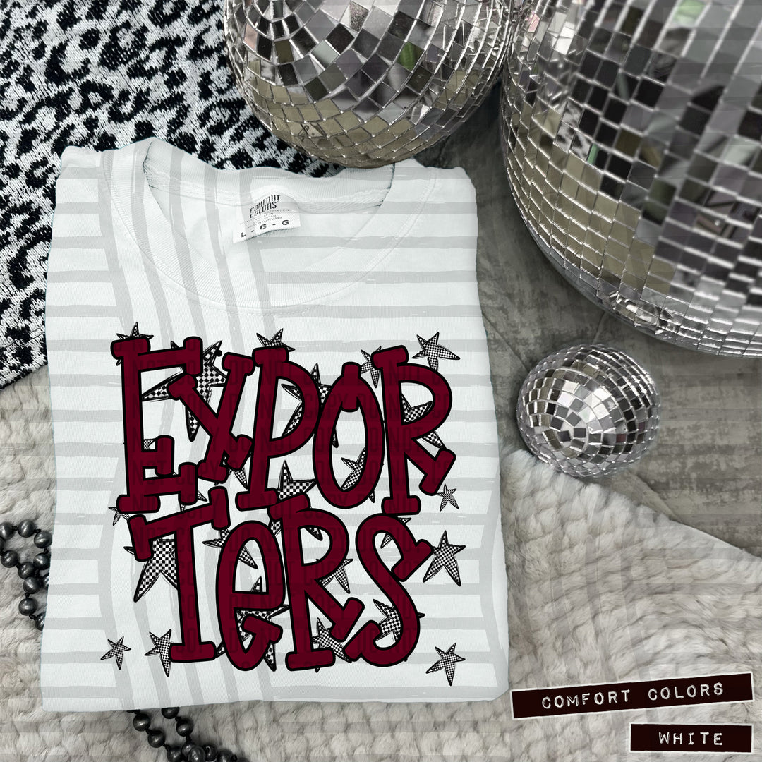 Maroon Staggered DTF Print