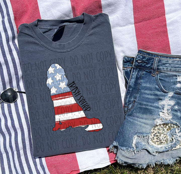 Patriotic Dog Designs Black Text DTF Print