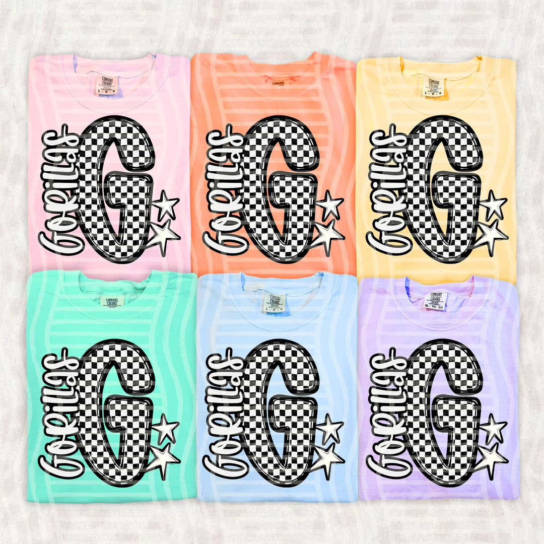 Checker Crush Black And White Mascots DTF Print