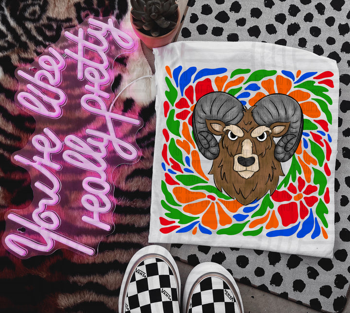 Retro Floral Mascot Heads DTF Print