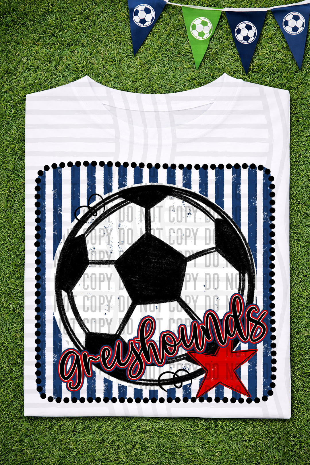 Soccer RWB Framed DTF Print