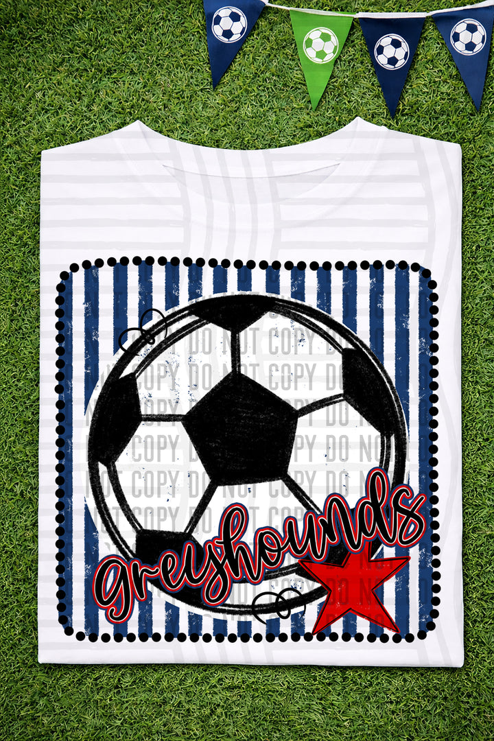 Soccer RWB Framed DTF Print