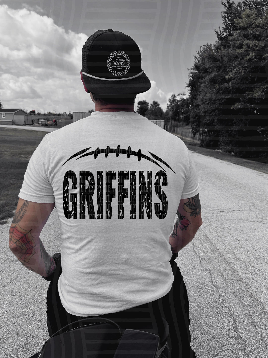 Solid Back Football DTF Print