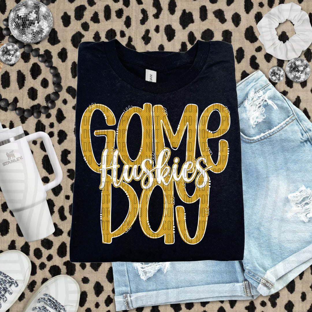 Doodle Gameday Gold DTF Print