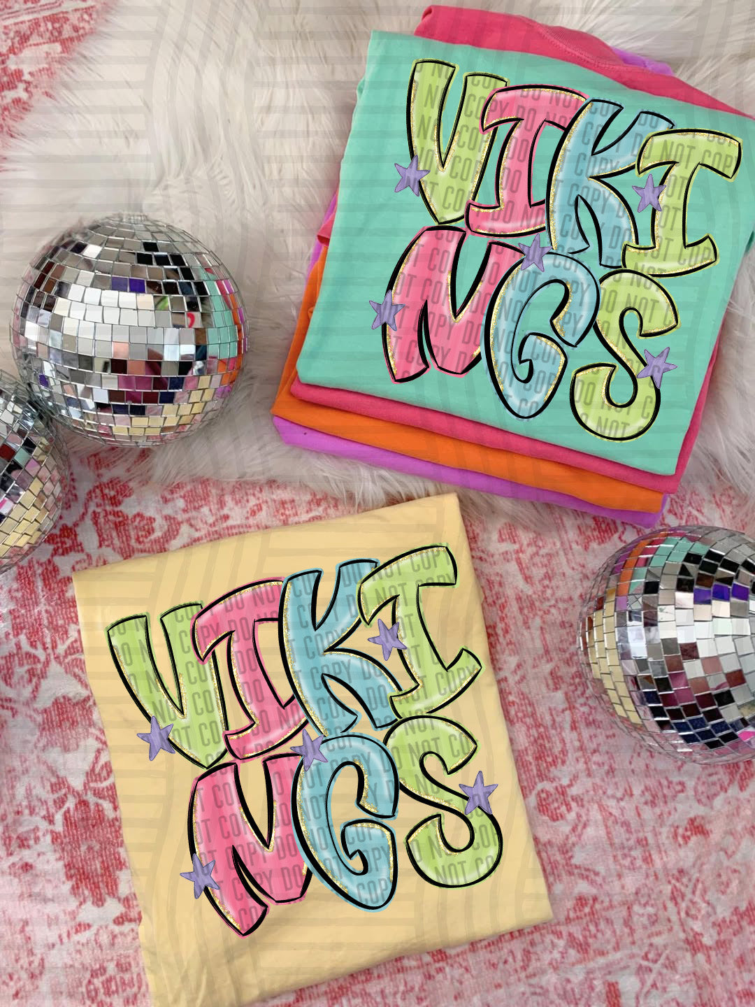 Glittery & Preppy Mascots DTF Print