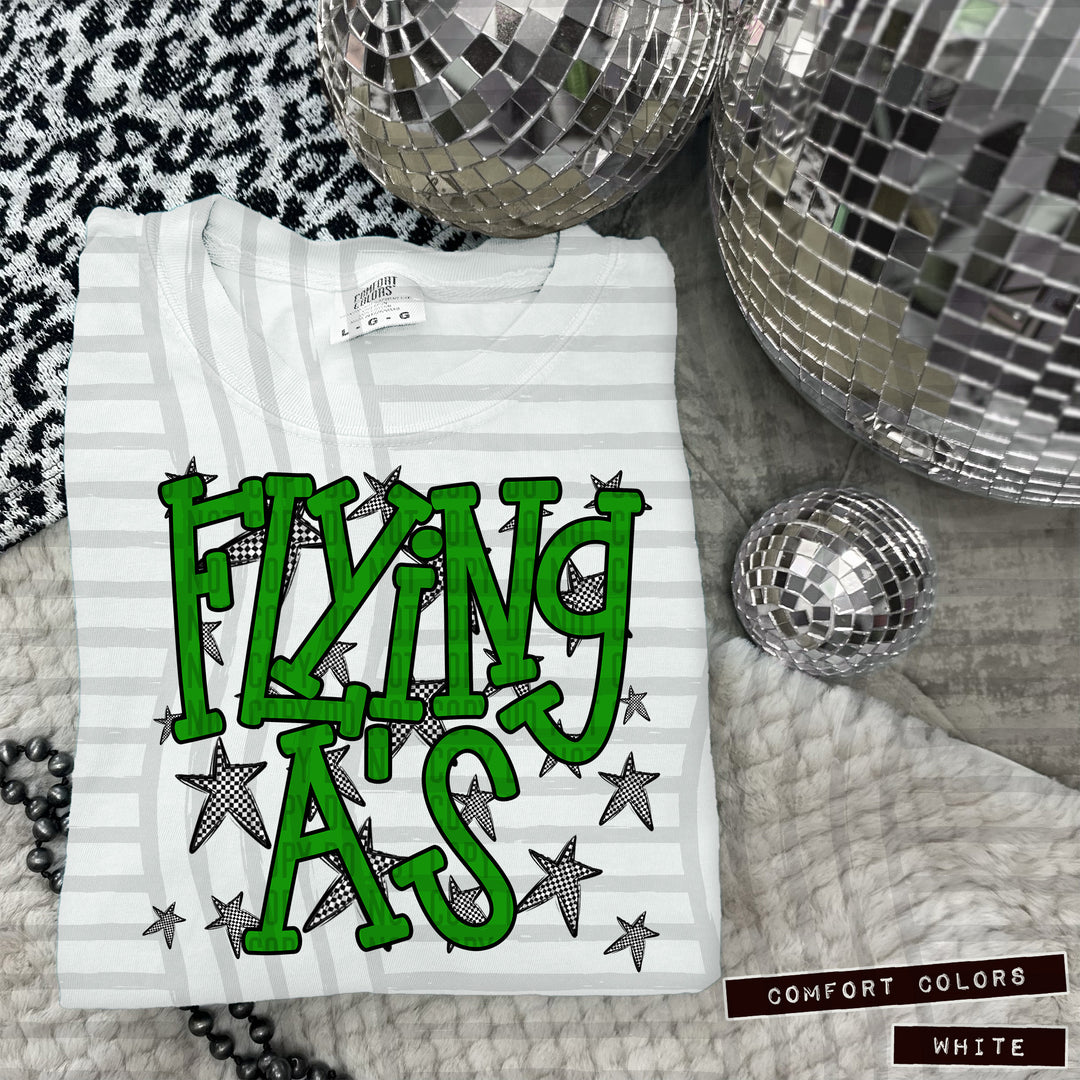 Green Staggered DTF Print