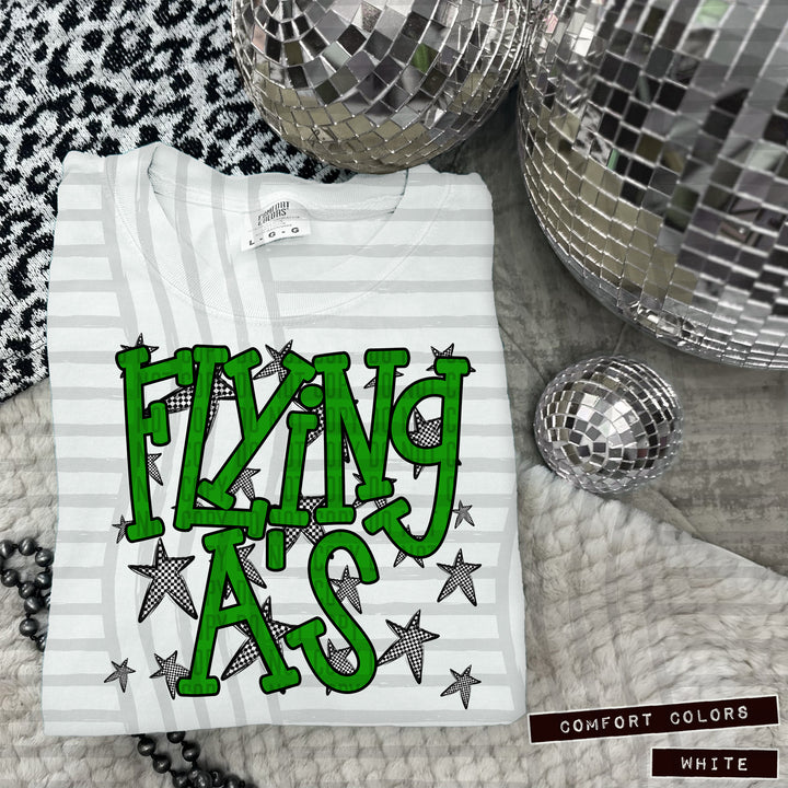 Green Staggered DTF Print