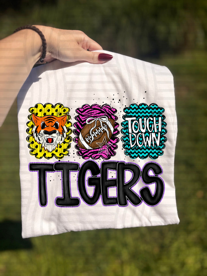 Preppy Bright Trio Mascot Heads DTF Print