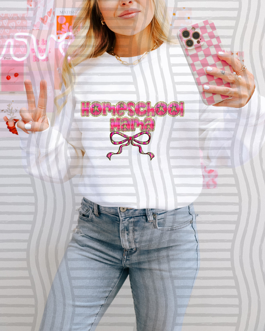 Pink Bow Occupations/Names DTF Print