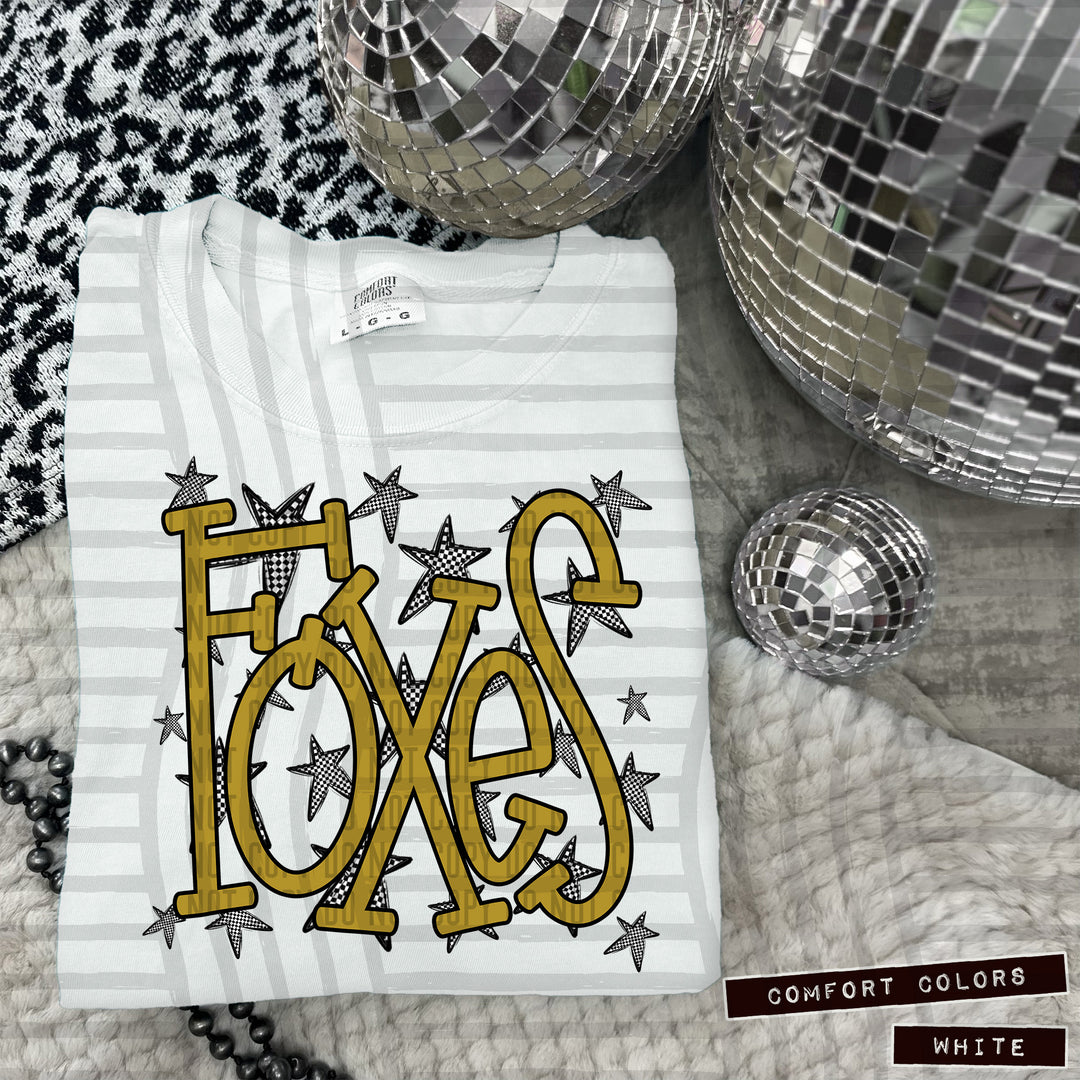 Gold Staggered DTF Print