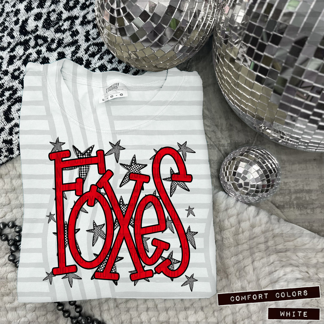 Red Staggered DTF Print