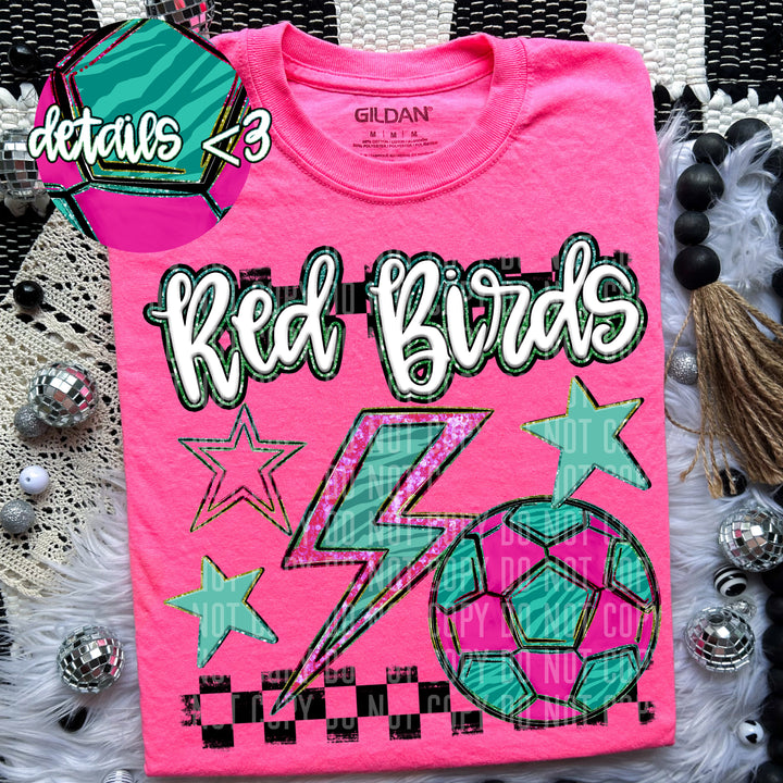 Rainbow Soccer Bolts DTF Print