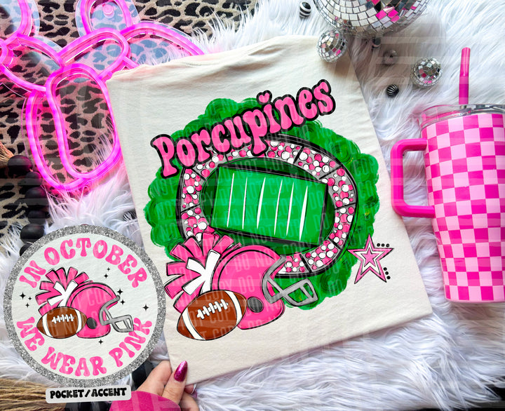 In October We Wear Pink- Football DTF Print