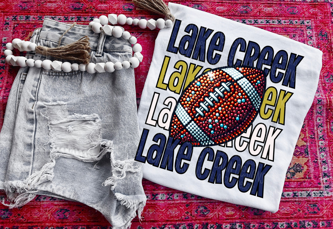 Lake Creek Football (Navy and Gold) DTF Print