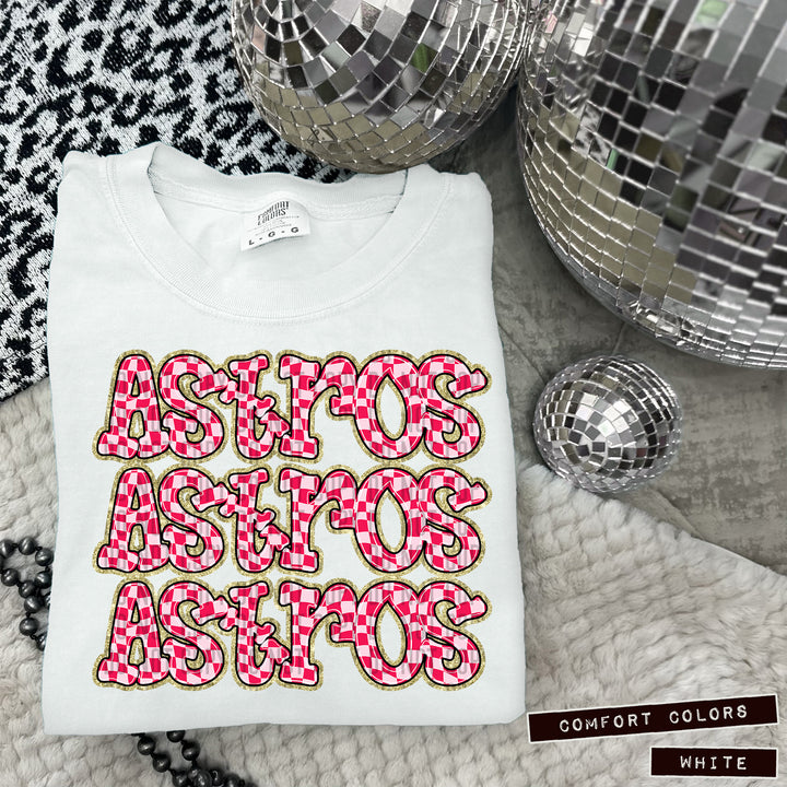 Pink Checks DTF Print