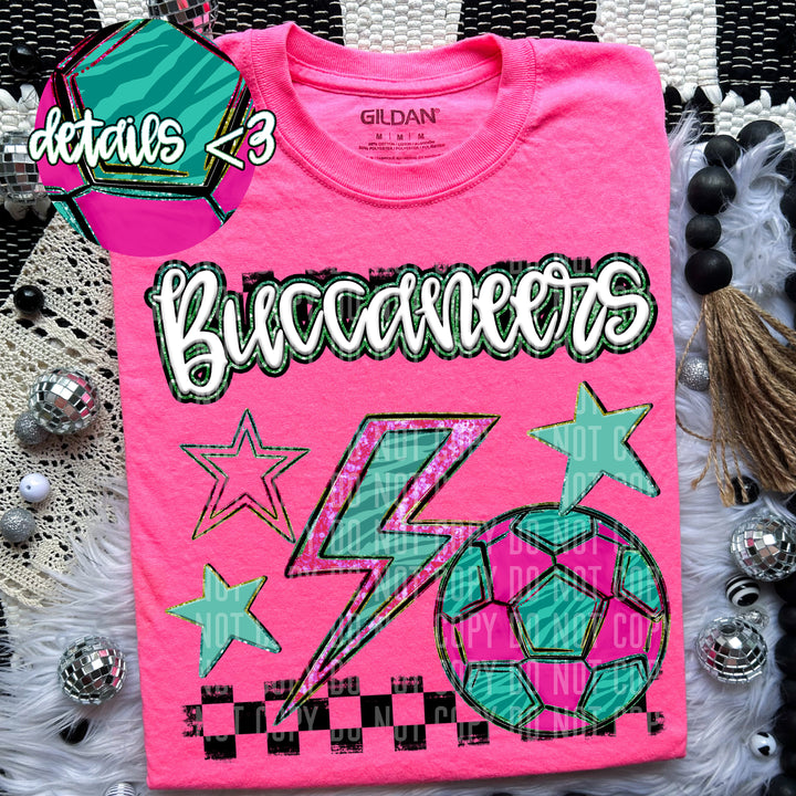 Rainbow Soccer Bolts DTF Print