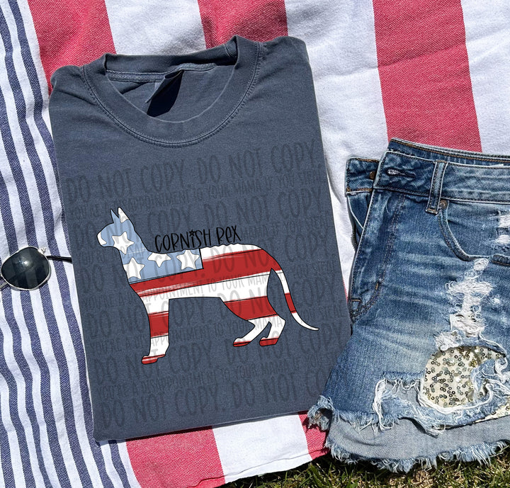 Patriotic Dog Designs Black Text DTF Print