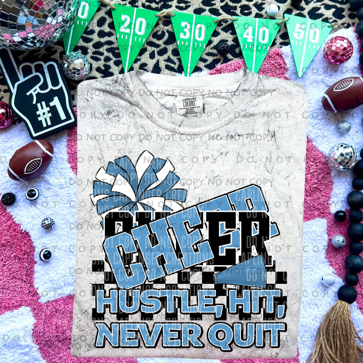 Hustle Hit Never Quit Cheer DTF Print