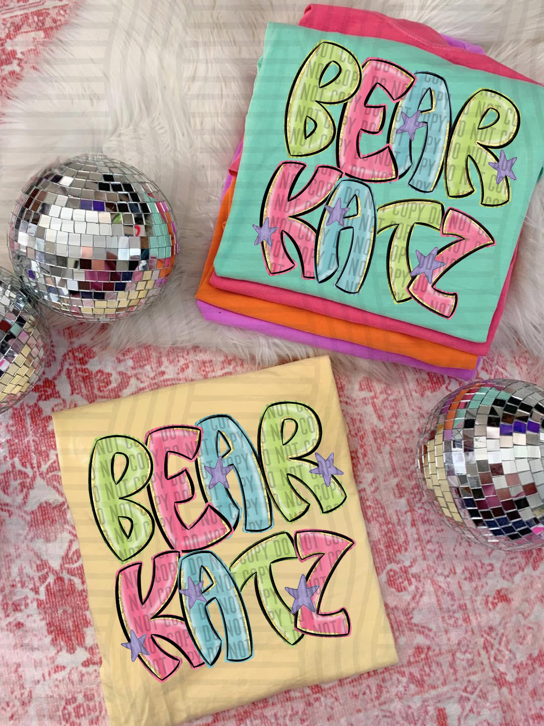 Glittery & Preppy Mascots DTF Print