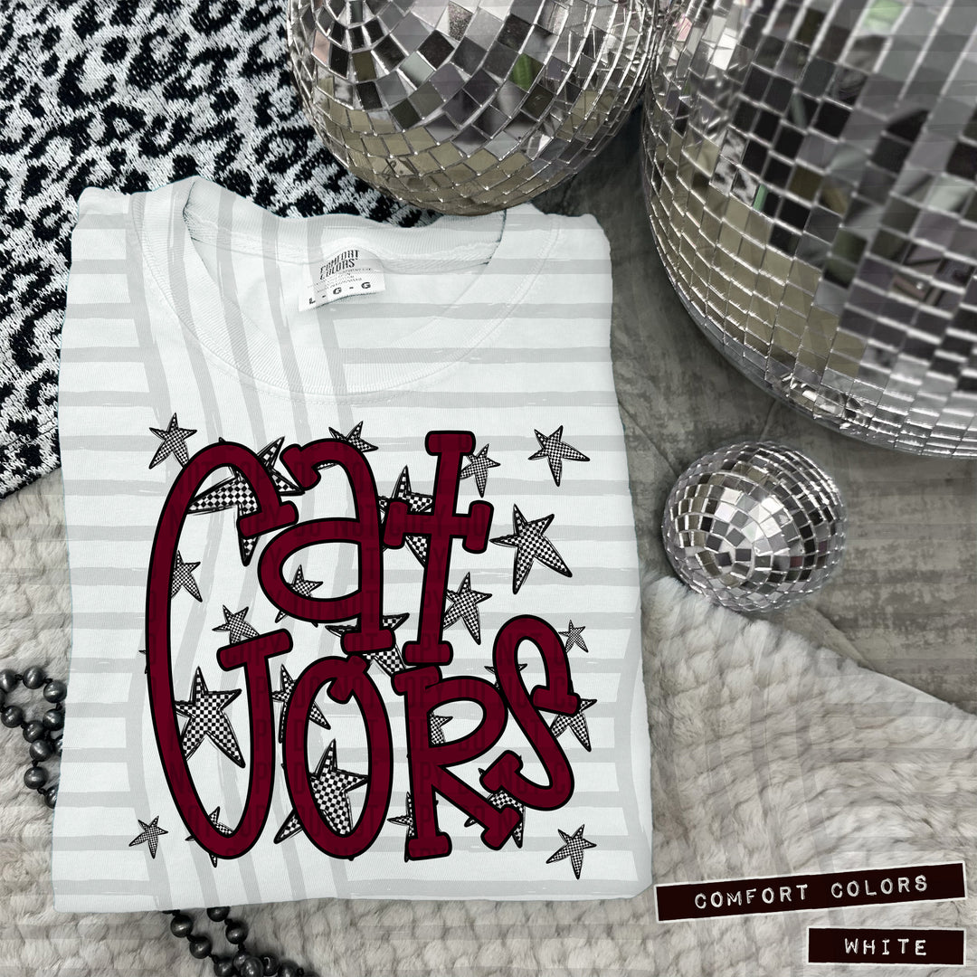 Maroon Staggered DTF Print
