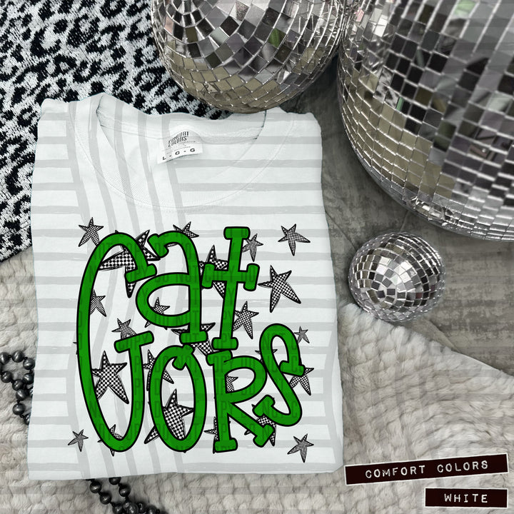 Green Staggered DTF Print
