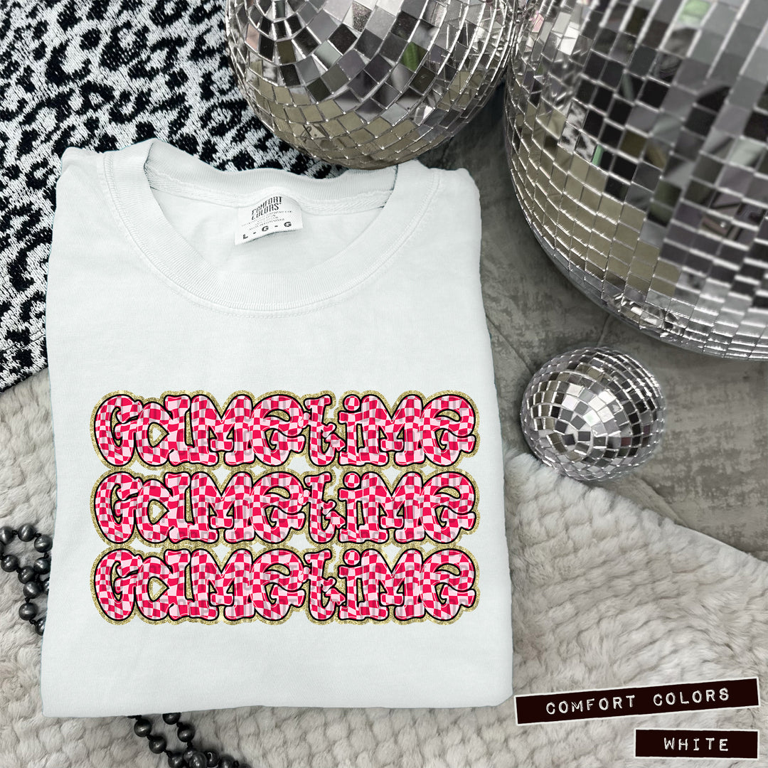 Pink Checks DTF Print