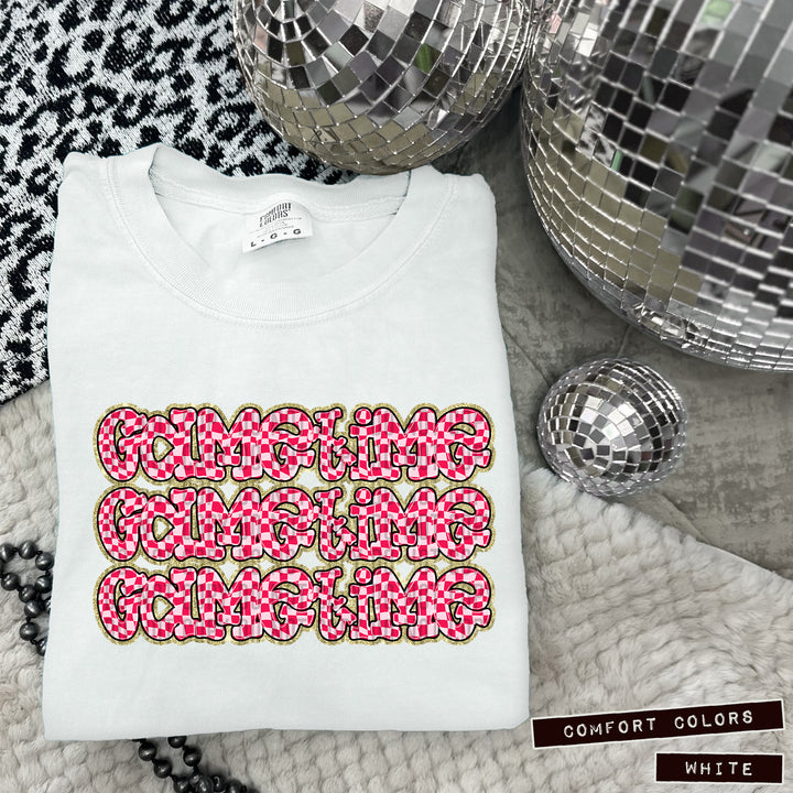 Pink Checks DTF Print