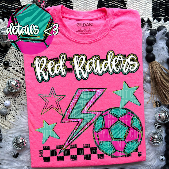 Rainbow Soccer Bolts DTF Print