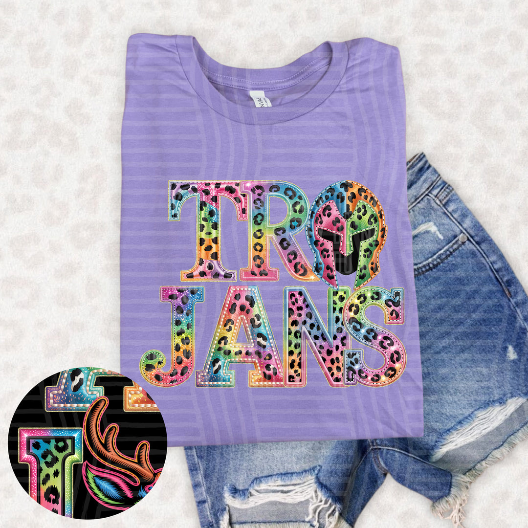 Rainbow Mascot Heads Stacked DTF Print