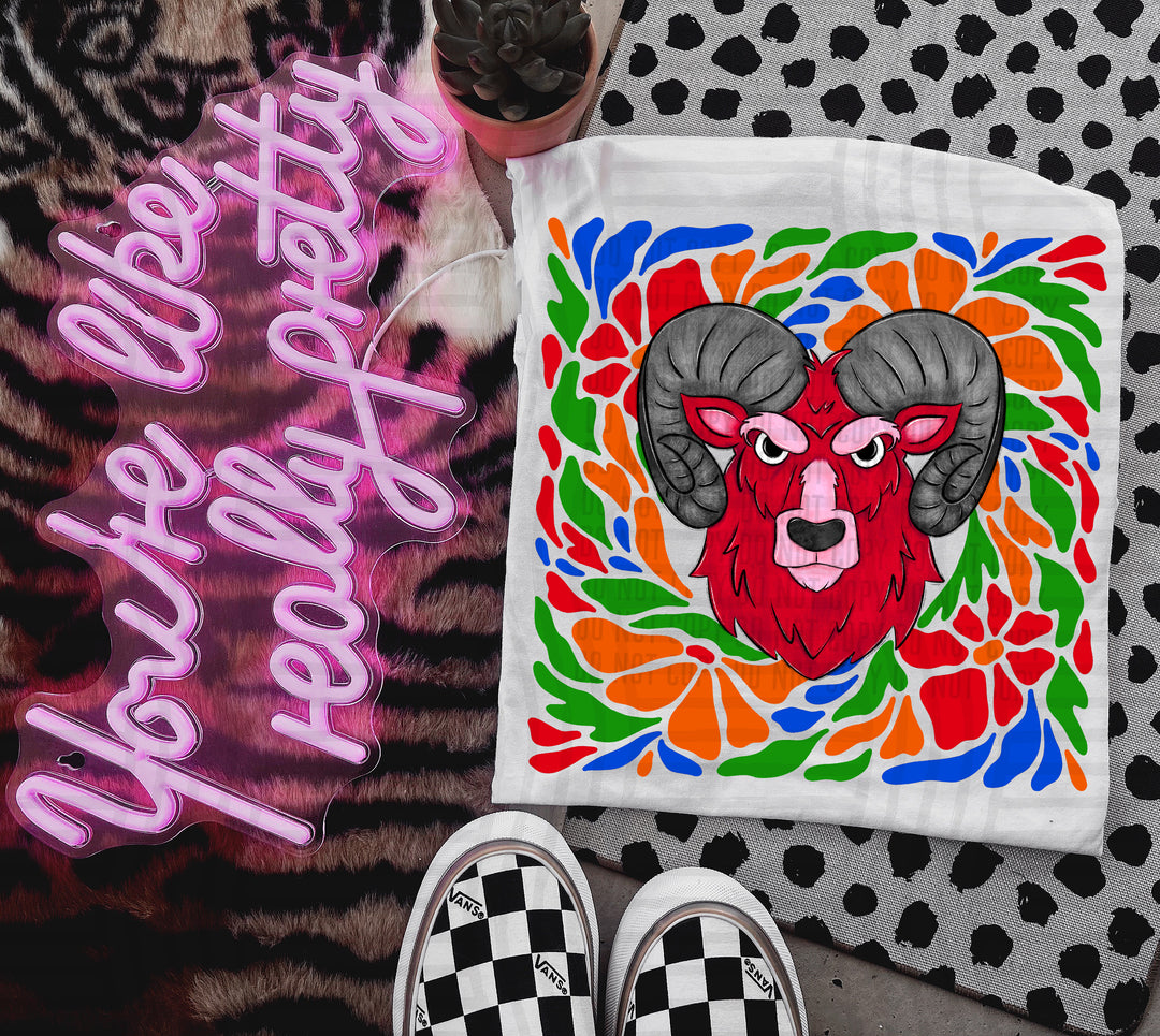 Retro Floral Mascot Heads DTF Print
