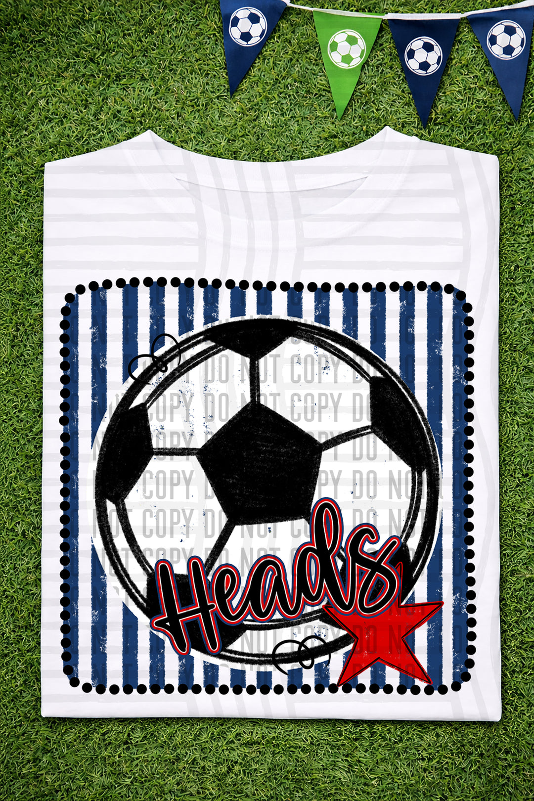 Soccer RWB Framed DTF Print