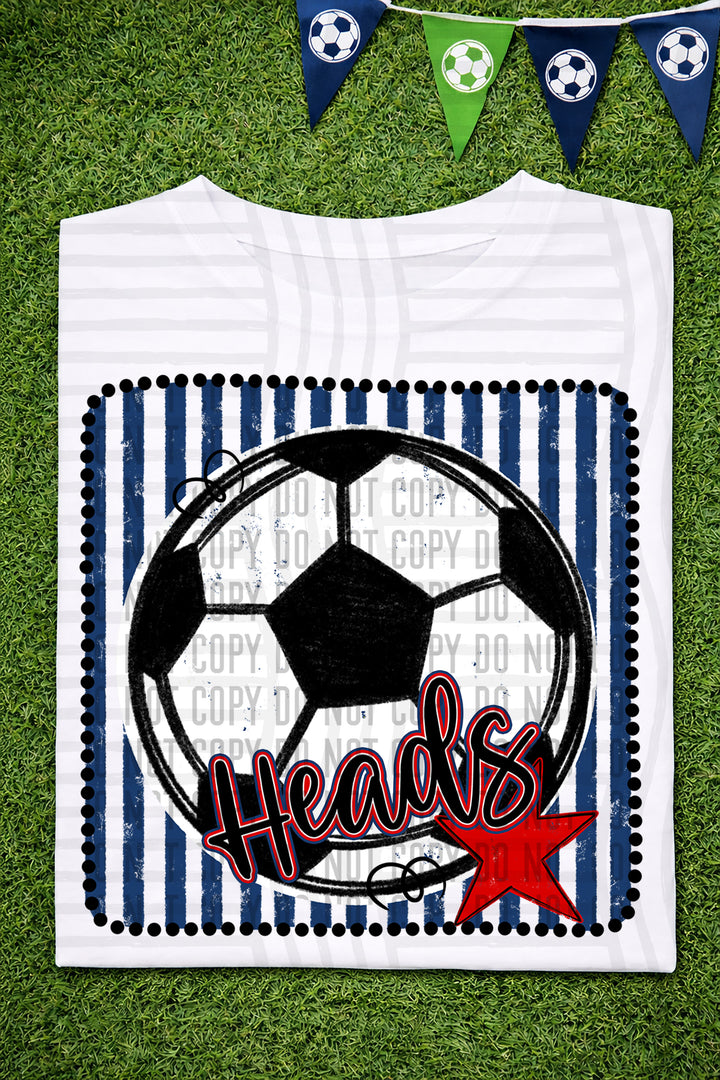 Soccer RWB Framed DTF Print