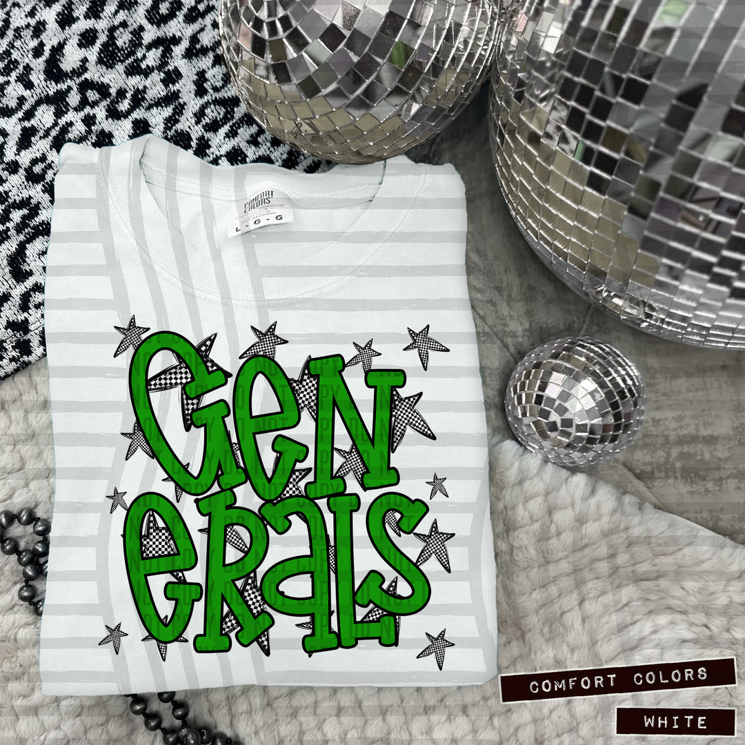 Green Staggered DTF Print