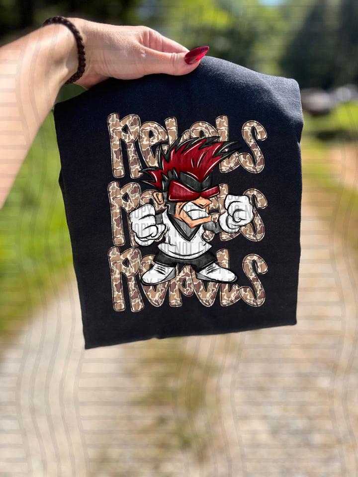 Camo Mascot Heads DTF Print