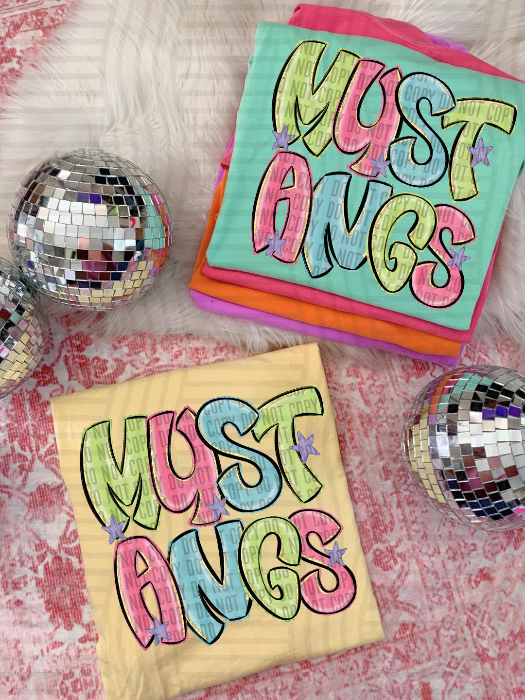 Glittery & Preppy Mascots DTF Print
