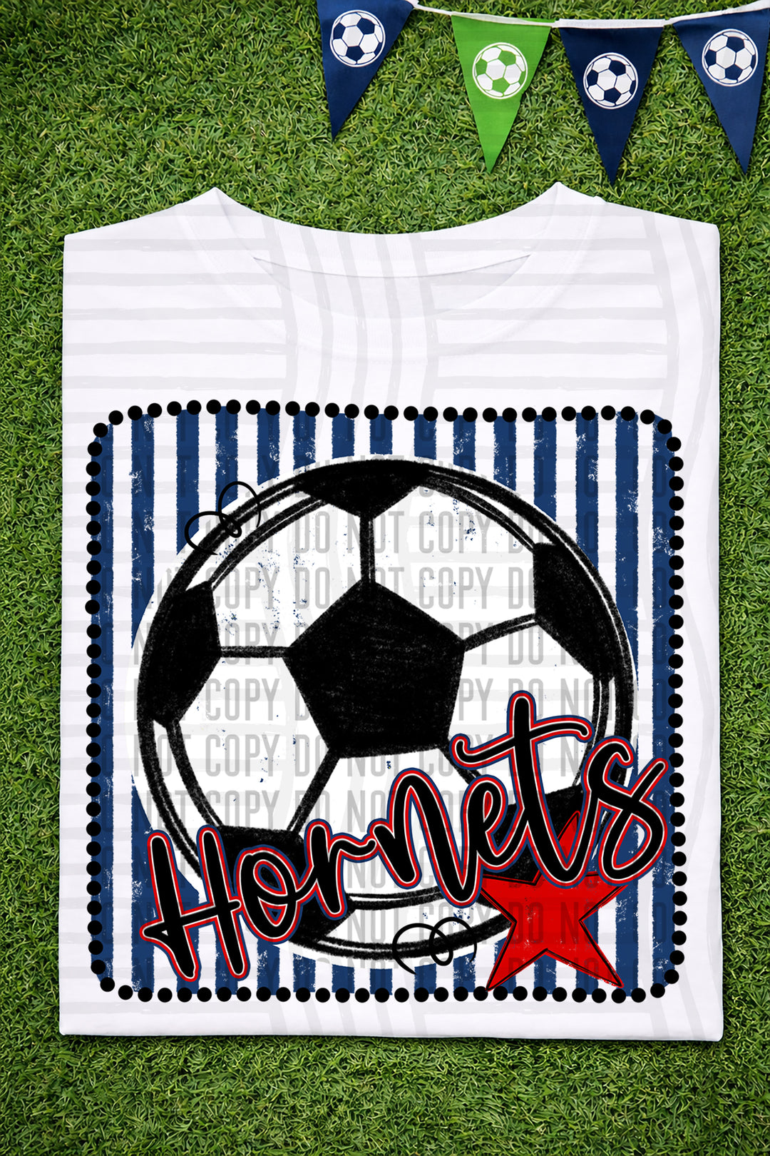 Soccer RWB Framed DTF Print