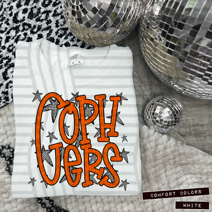Orange Staggered DTF Print