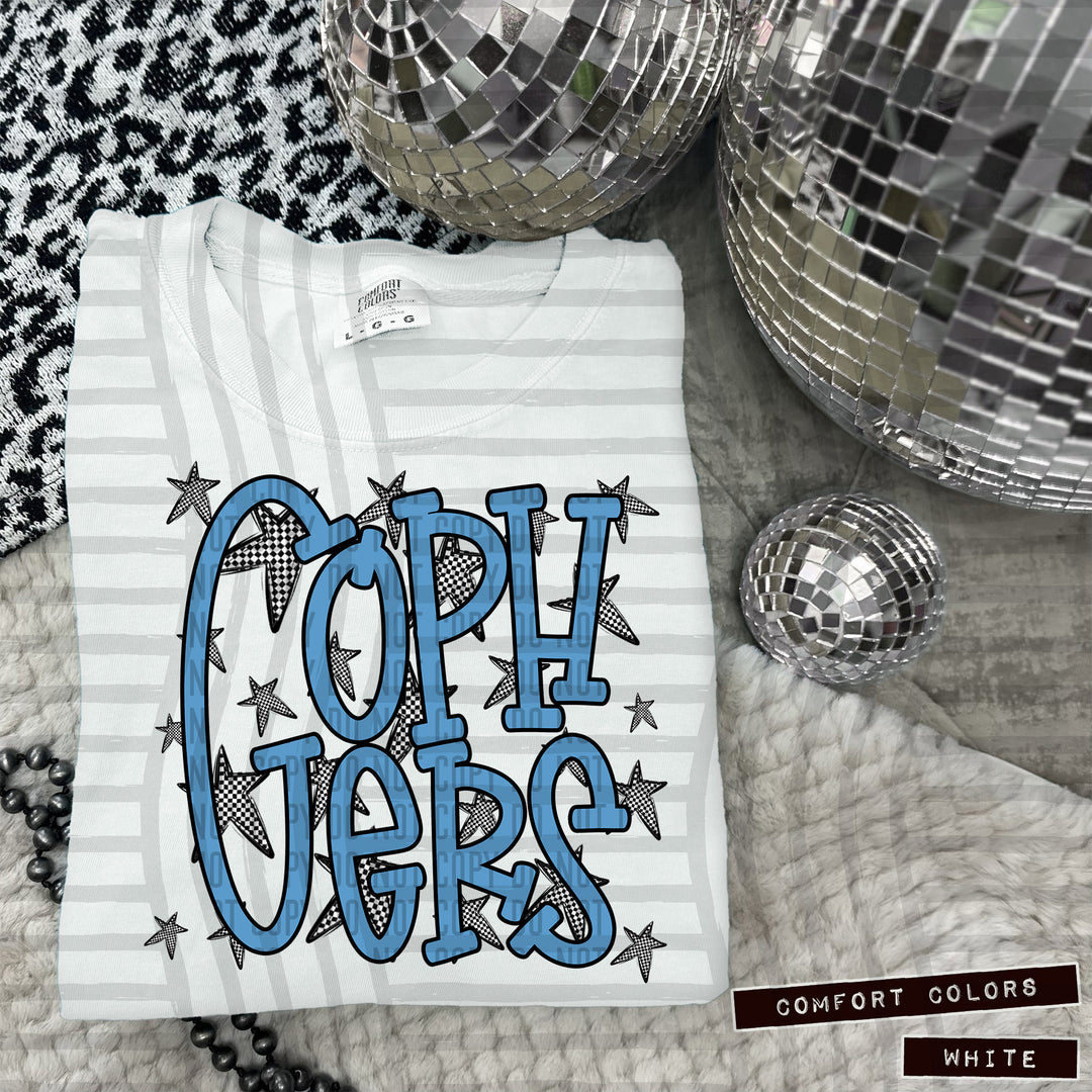 Columbia Blue Staggered DTF Print