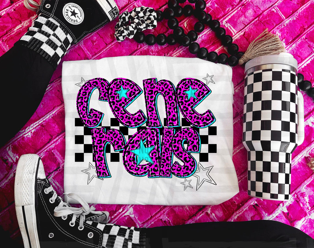 Pink Neon Leopard DTF Print