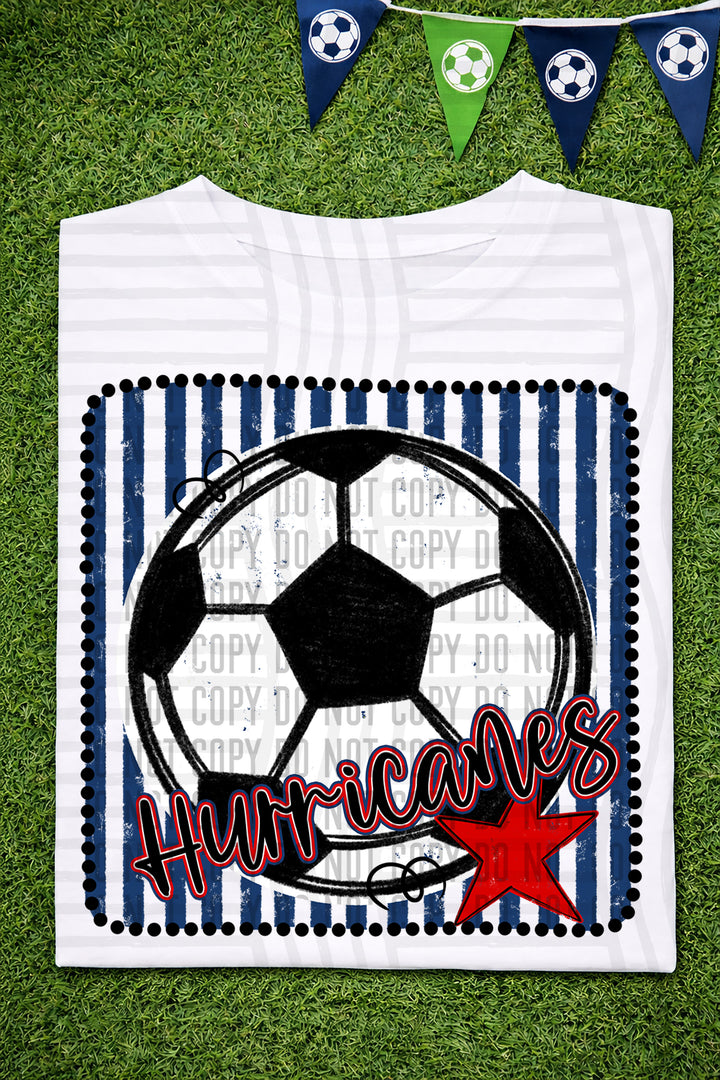 Soccer RWB Framed DTF Print