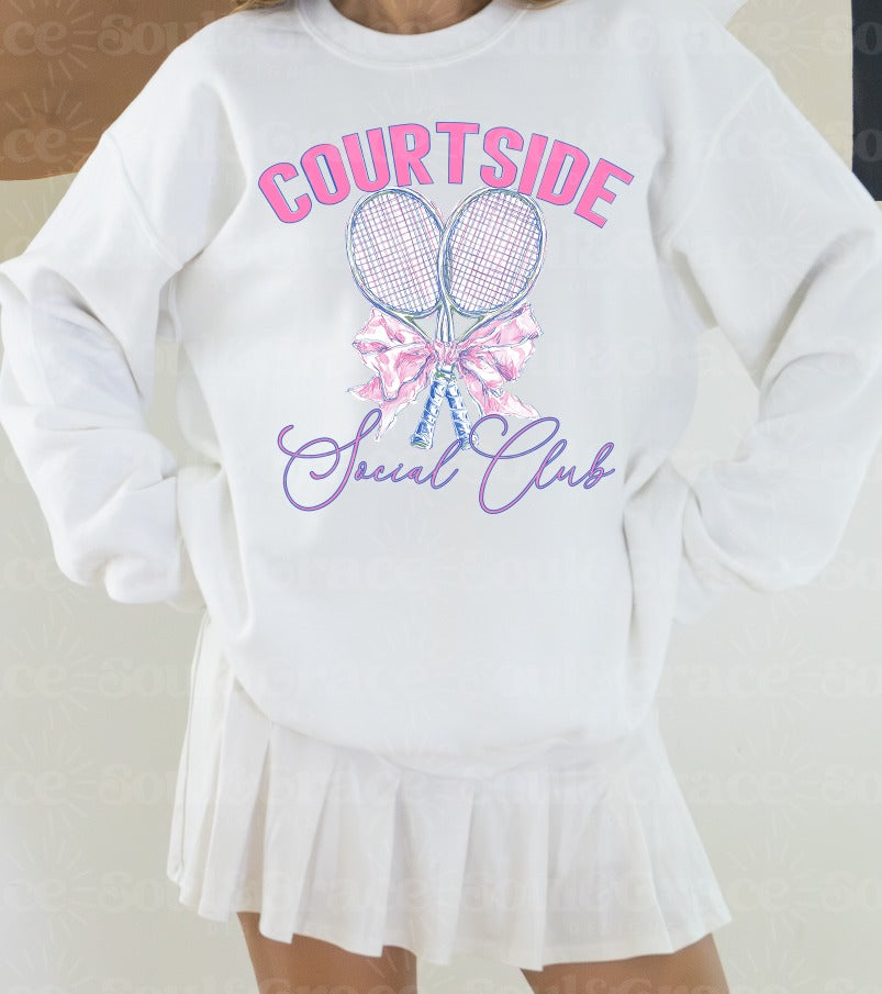 Court Side Social Club Tennis DTF Print