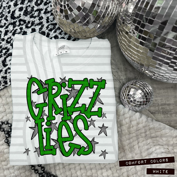 Green Staggered DTF Print