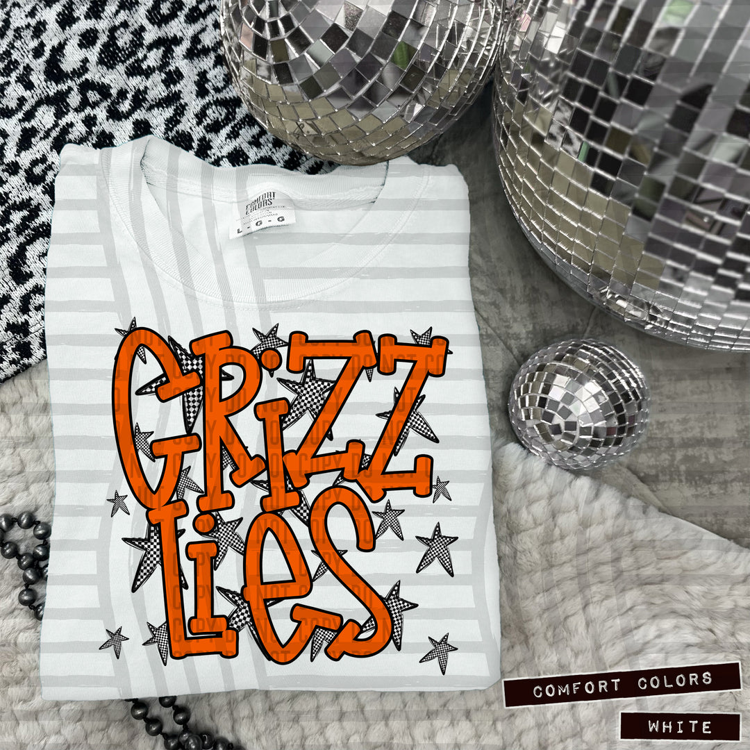 Orange Staggered DTF Print