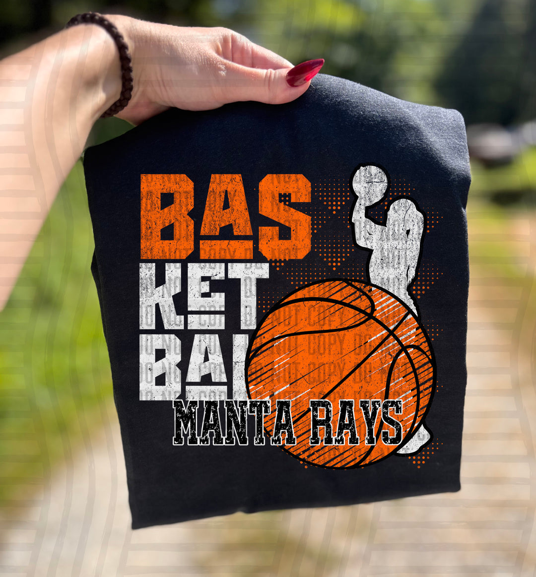 Girls Basketball Grunge DTF Print