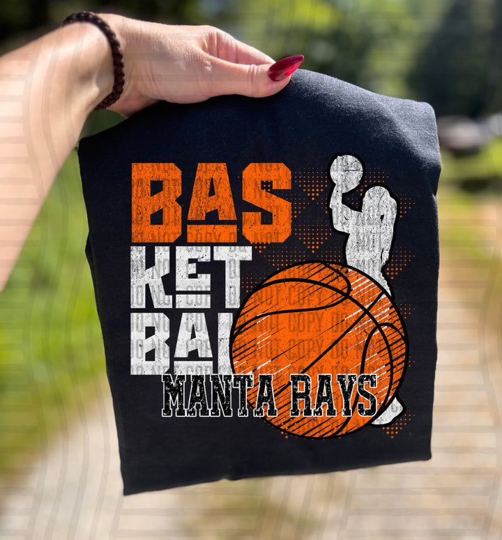 Girls Basketball Grunge DTF Print