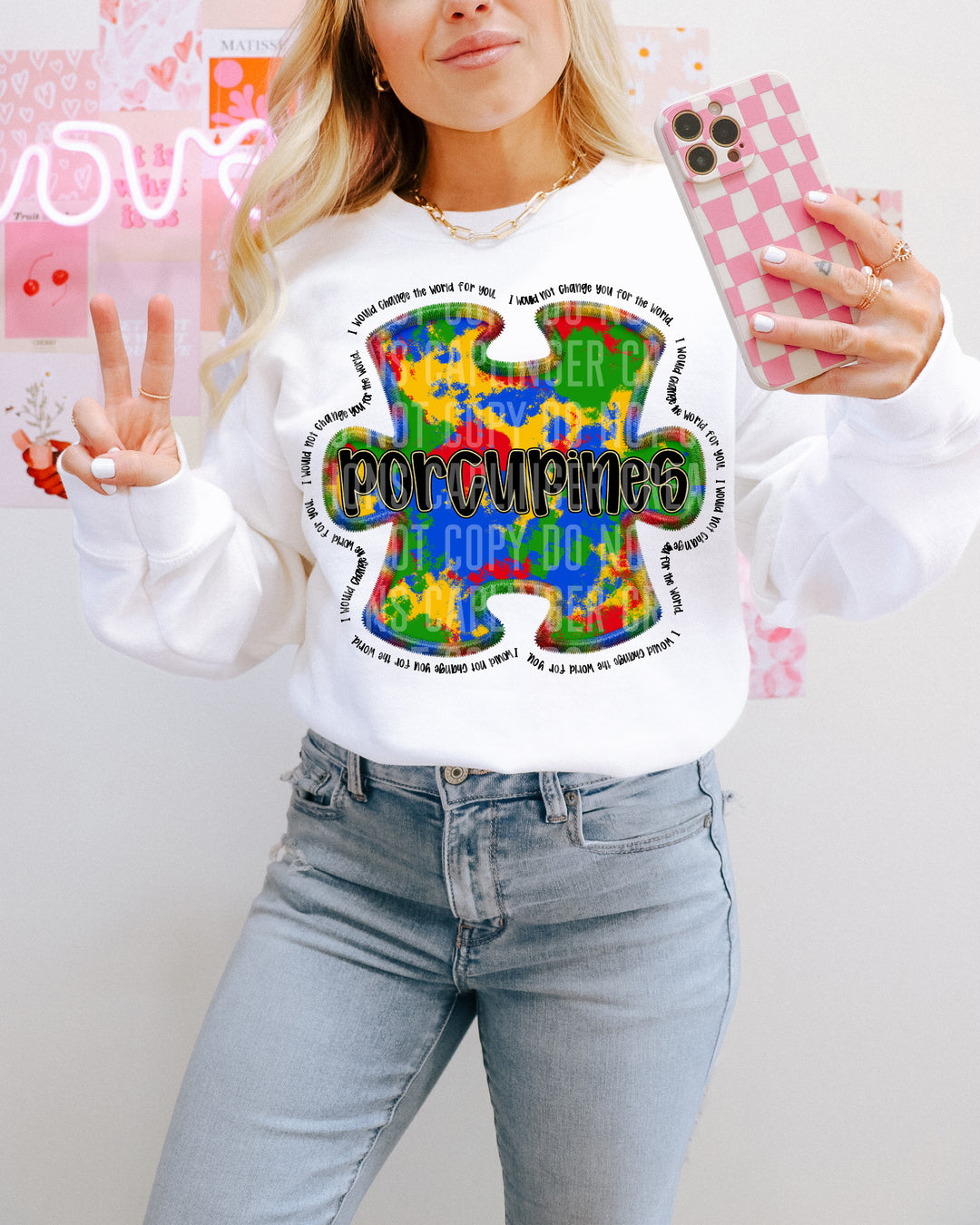 Autism Awareness Puzzle Mascots DTF Print