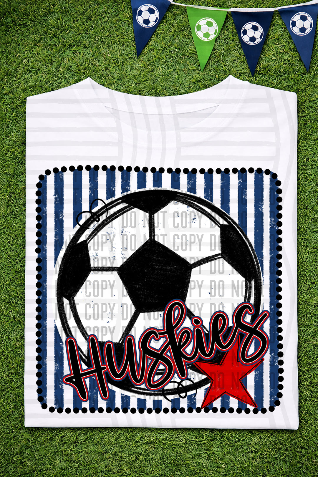 Soccer RWB Framed DTF Print
