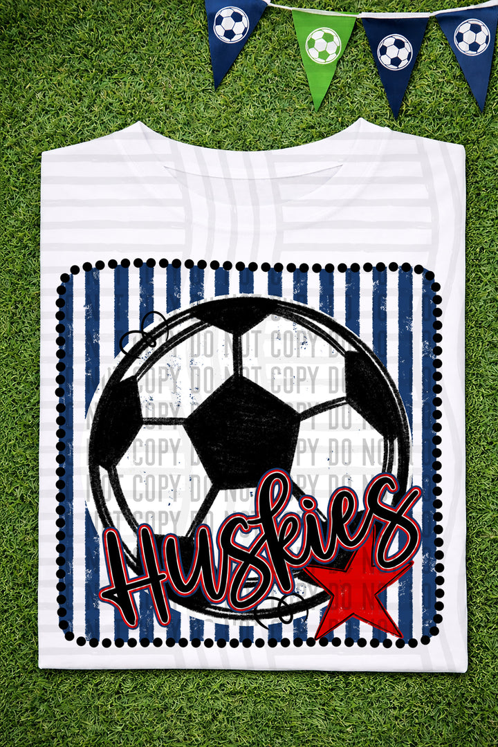 Soccer RWB Framed DTF Print