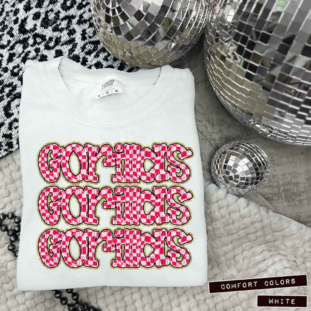 Pink Checks DTF Print