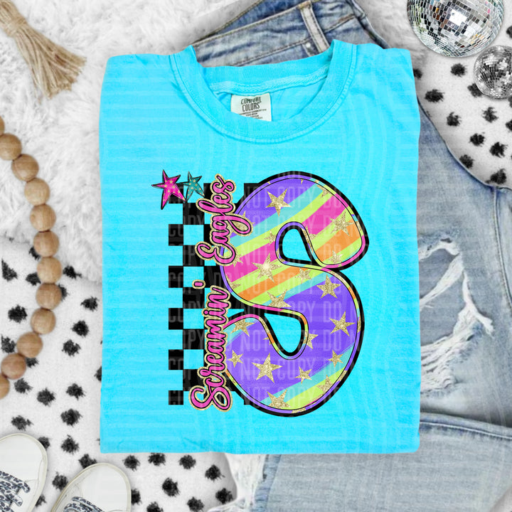Rainbow Swirl Initials DTF Print